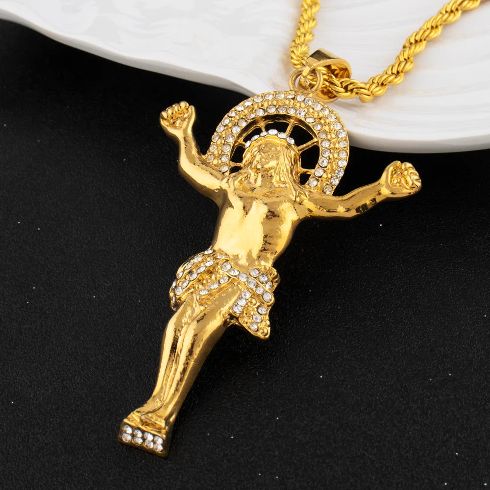 America Classics Pendant Necklace For Women Men Dubai Zircon Heavenly Father Pendants Jewelry Gift For Prayer Party Graduate