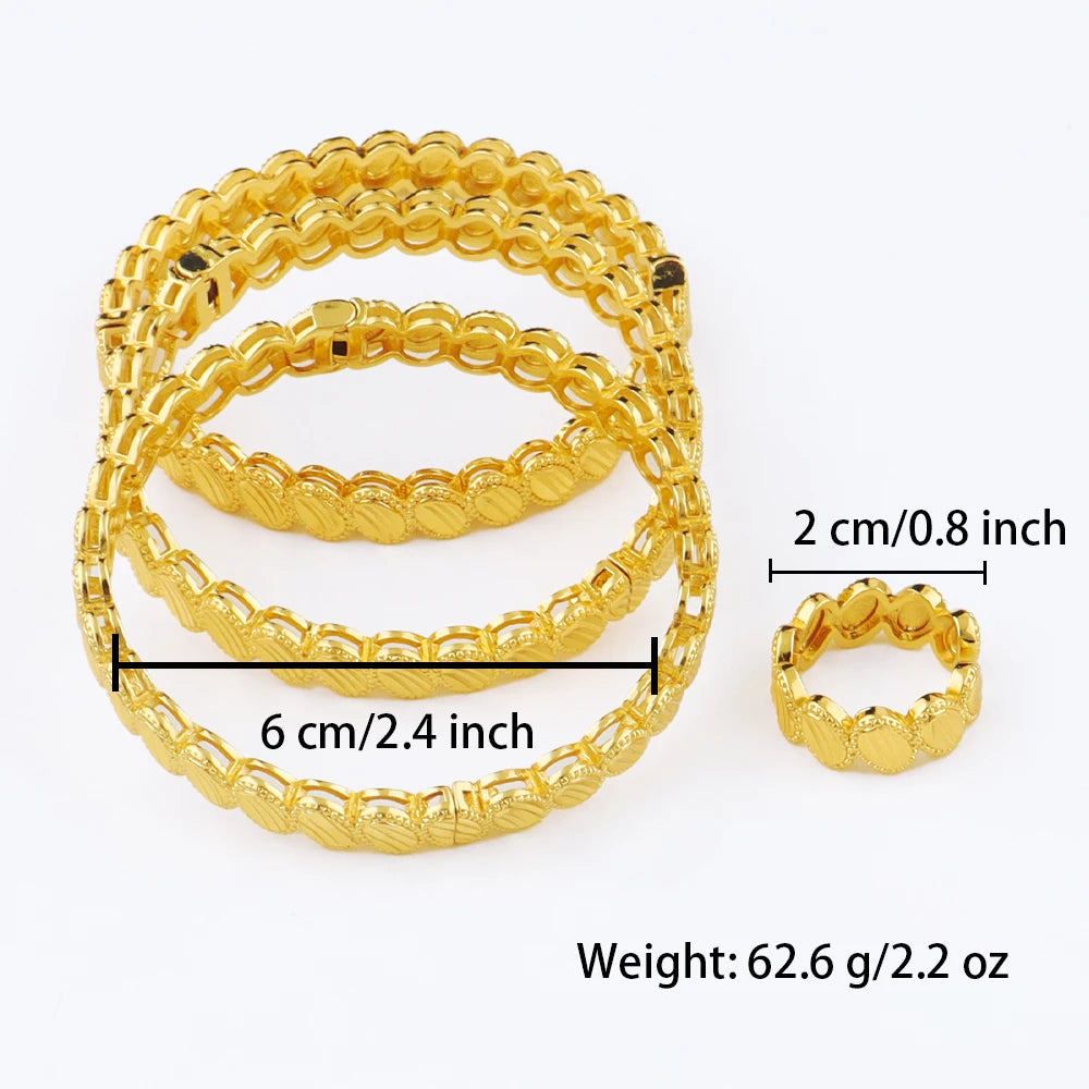 bohemian bracelet gold dubai 24k Women's Retro Simple Gold Color Metal Bracelets Girly Charm Fashion Jewelry Wedding Gift