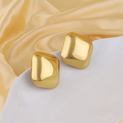 Stainless Steel Square Stud Earrings For Women 18K Gold Plated  Geometric Earring Trendy Weeding Jewelry Accessories Gift