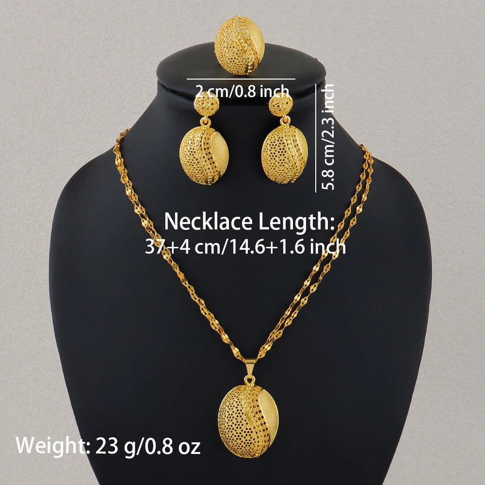 dubai jewelry gold sets Necklace and earrings set for women high quality plated jewelry sets weddings mother gifts