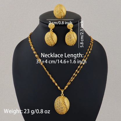 dubai jewelry gold sets Necklace and earrings set for women high quality plated jewelry sets weddings mother gifts