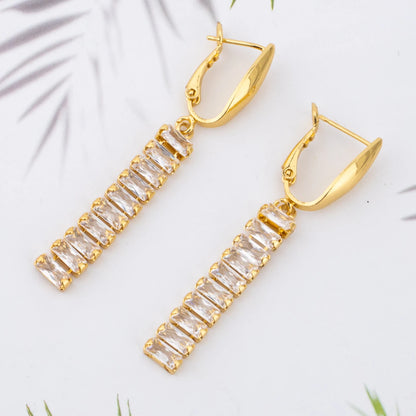 3Pcs France Sparkling Earring, Necklace & Bracelet Jewelry Set for Women, Wedding Bride Gift for Women’s Day Party
