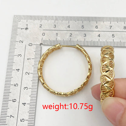 36mm Round Hoop Earrings For Women Party Luxury Jewelry Accessories 2024 Trend Gold Plated Earrings Daily Wear Jewellery Gifts