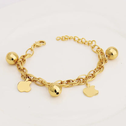 Stainless Steel Hollow Chain Bracelet Women Personalized Charm Jewelry Earrings Set Rust Proof Bangle Gift**