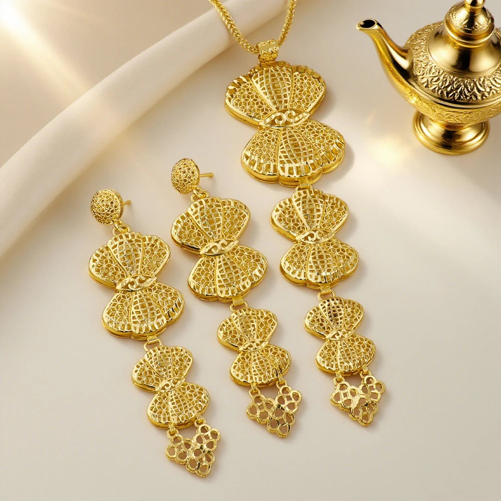 Jewelry Set for Women, Bridal European American Style Personalized Necklace Earrings, Wedding Gift Jewellery Woma