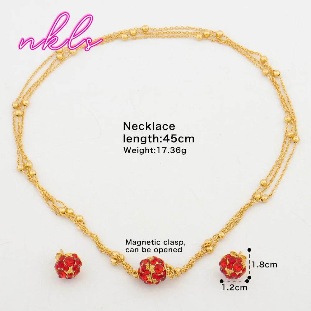 Luxury -Plated Necklace & Earring Set for Women, Bridal Jewelry Sets Wedding African Banquet Gift Chic Jewellery