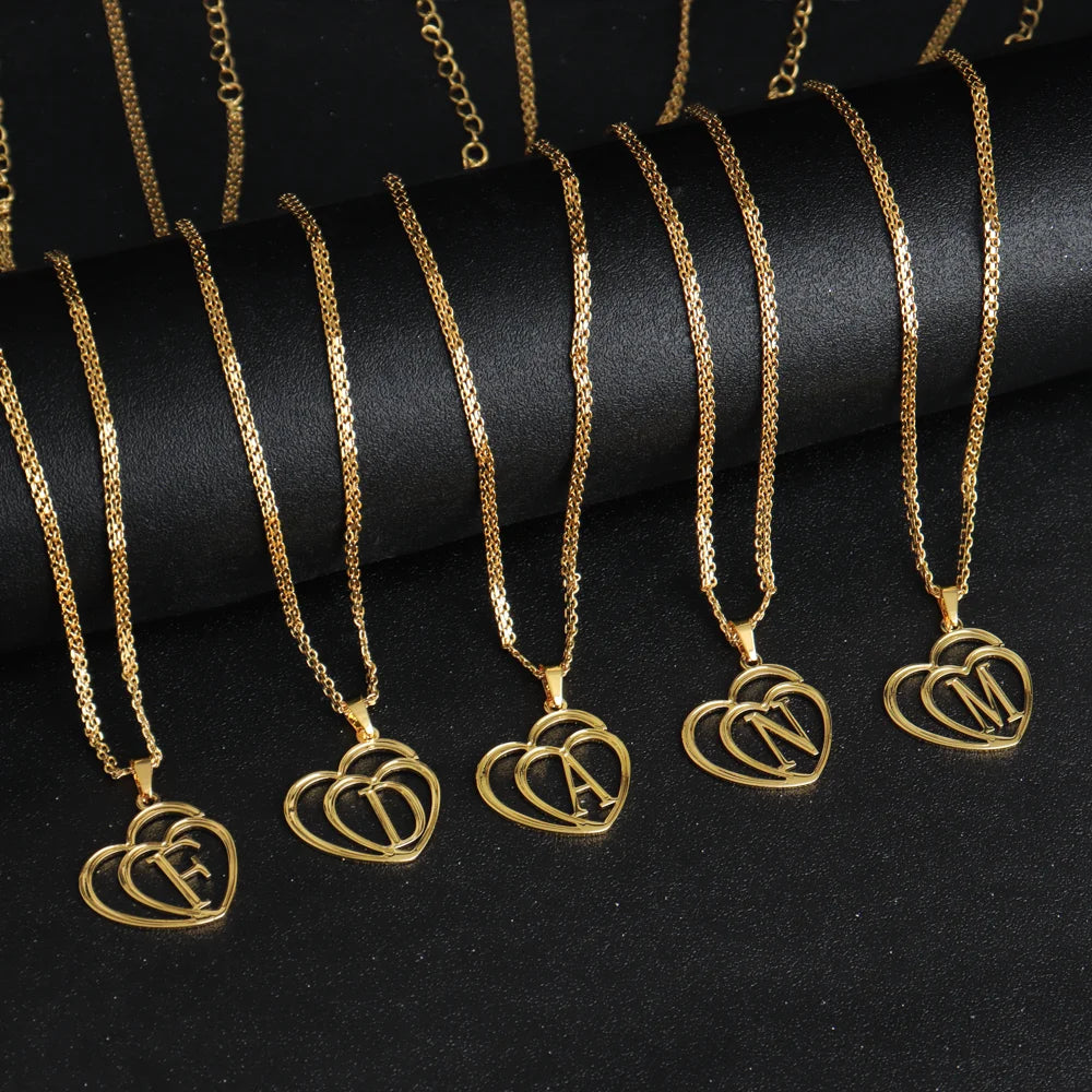 Dainty Letter Necklaces Stainless Steel For Women Gold Color Minimalist love Necklace Femme Wedding Jewelry Gift