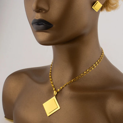 Italy  Necklace & Earring Set for Women, Lightweight Jewelry Gift for Party Wedding Daily Wear