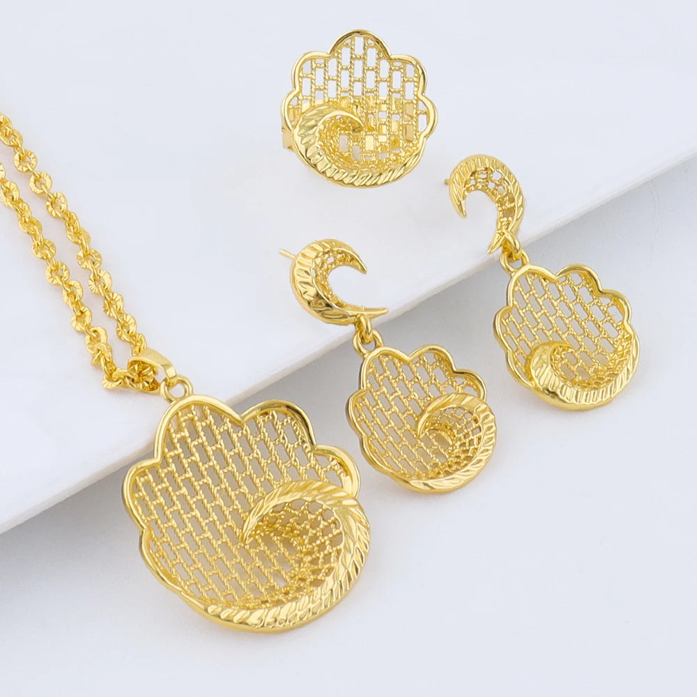 Ethnic Indian Vintage Bridal Jewelry Set for Women Antique Style Chic Necklace And Earrings Combo Perfect Party Gift
