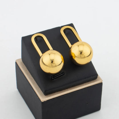 Fashion Ball Drop Earrings Minister Gold Color Dangling Ear Stud Trendy Party Jewelry Hiphop Thick Bead Earrings for Women