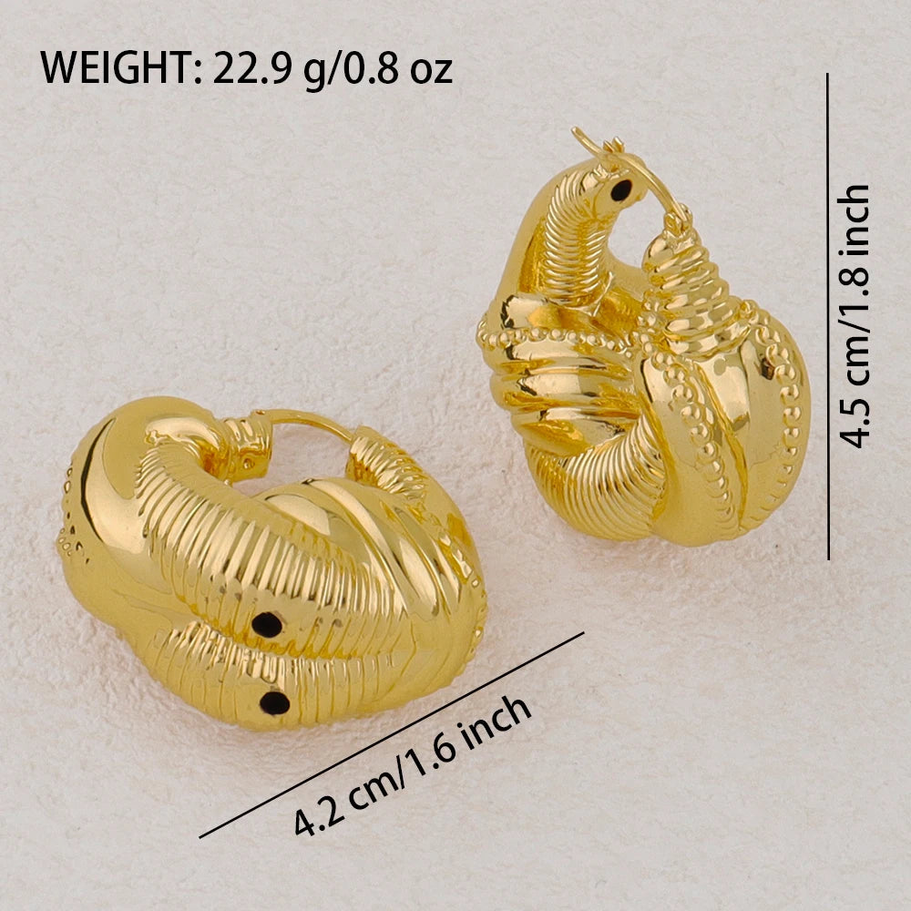Dubai Luxury 18K Gold Plated Earrings African Hoop Earrings For Women Jewelry Sets Indian Nigerian Wedding Jewellery Party Gifts