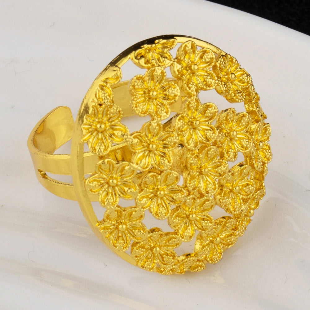 dubai 24k gold jewelry luxury jewelry necklaces Earrings Ring woman jewelry african bridal  Wedding Party Jewelry accessories