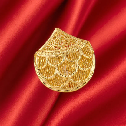 Dubai Gold-Tone Bridal Set: handcrafted earrings, necklace & ring, zircon sparkle, lightweight alloy, wedding gift, Indian Niger