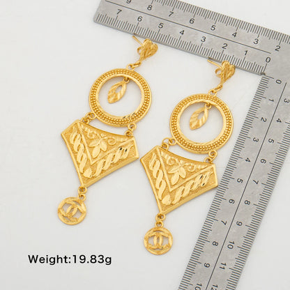 Gold Color Drop Earrings For Women Girls African Round Bead Tassel Earrings Fashion Wedding Jewerlry Anniversary Birthday Gifts