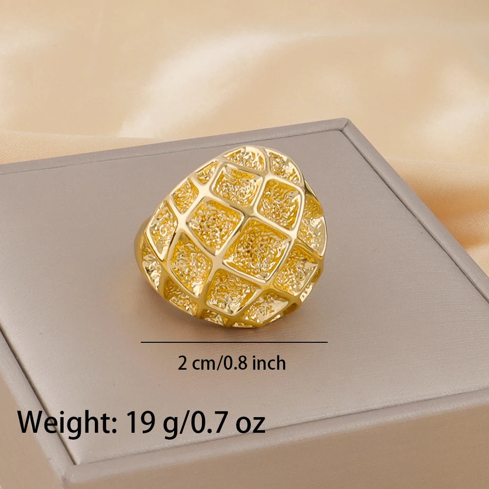 Minimalist Style Ring 18K Gold Plated Simple Titanium Rings for Women Gold Color Never Fade Luxury Classic rings Trendy Gift