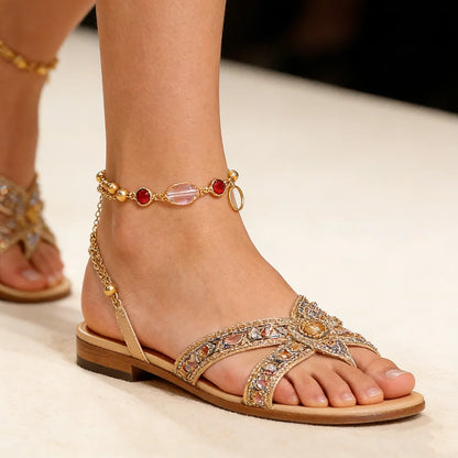 women foot jewelry Stainless Steel Luxury Shiny Zircon Anklets Bracelet 18K Plated Waterproof Statement Jewelry Gift New