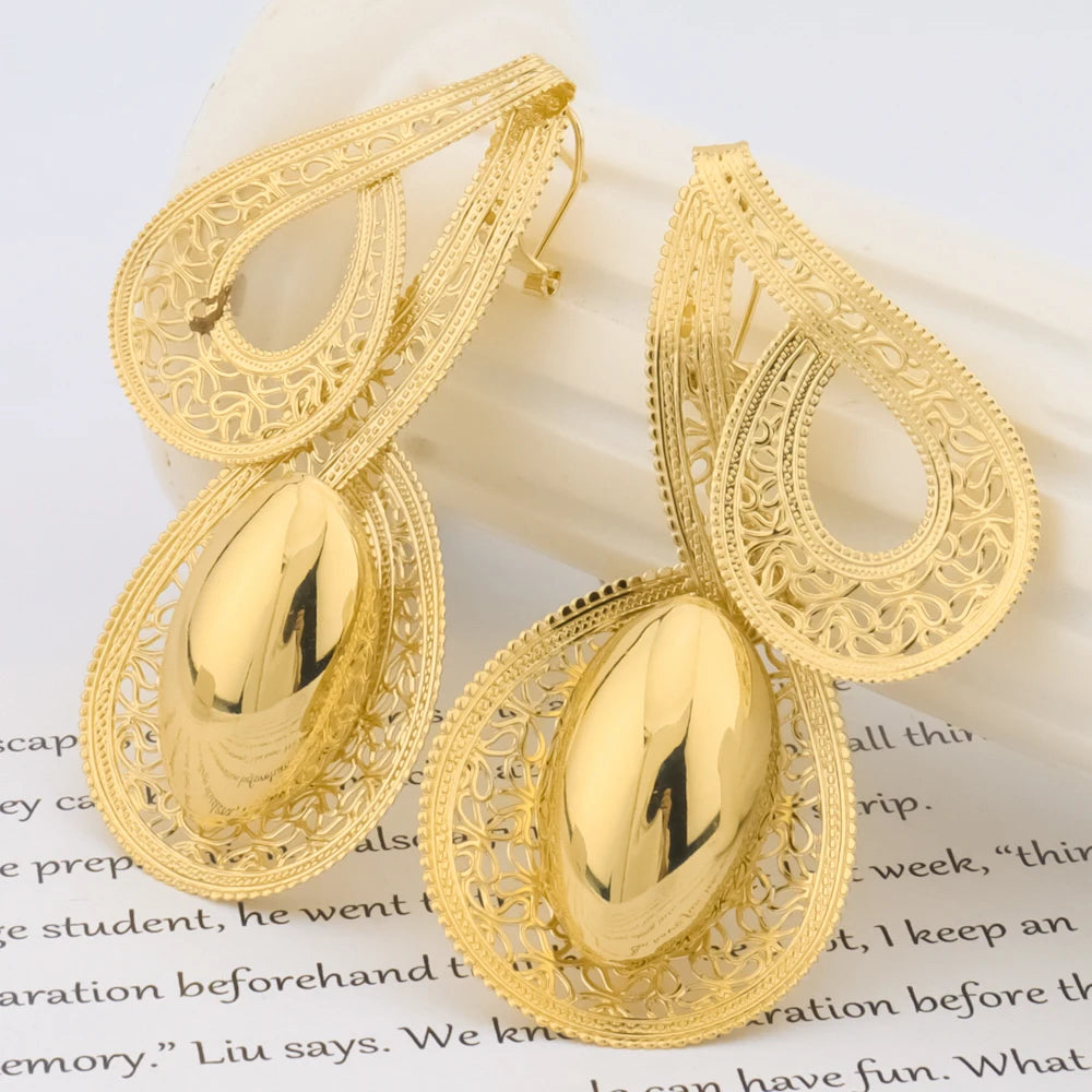 2025 African Love Necklace & jewellery woman Set—Heart Bracelet Ring Earrings for Wedding Party jewelry women set