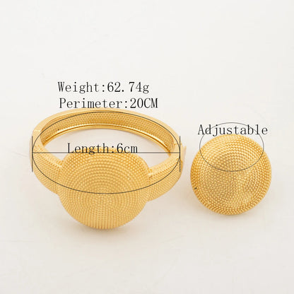Luxury Round Big Bangles for Women 18k Gold Color Charm Bracelet Ring Wedding Bridal Jewelry Accessories Wedding Gift Wholesales