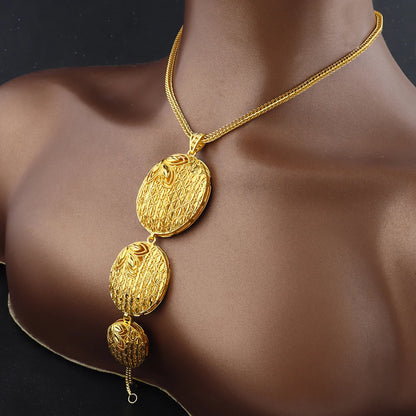 Color Indian Jewelry Set: Earrings & Necklace Gift for Women, Dubai Arabic Bridal Party