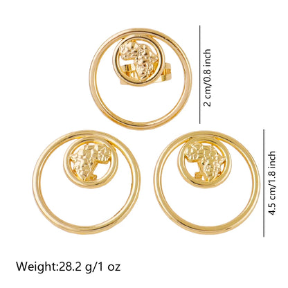 Ladies Luxury Jewelry Clip Earrings Ring 2 Piece Bohemian Earrings Jewelry Set African Bride Engagement Earrings Ring