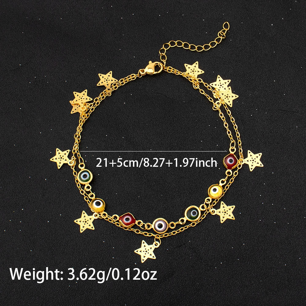 women foot jewelry Stainless Steel Luxury Shiny Zircon Anklets Bracelet 18K Plated Waterproof Statement Jewelry Gift New