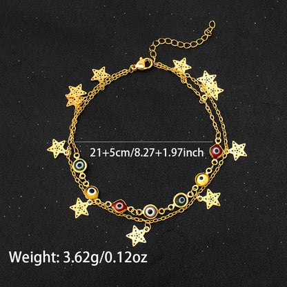 women foot jewelry Stainless Steel Luxury Shiny Zircon Anklets Bracelet 18K Plated Waterproof Statement Jewelry Gift New