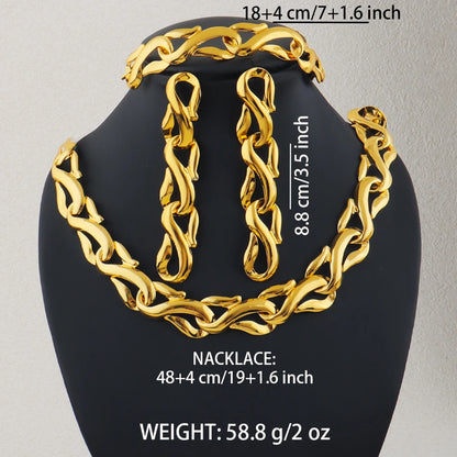 3PCS necklace big set luxury dubai women earrings necklace bracelet jewelry set valentine day choker necklace Jewelry Gift