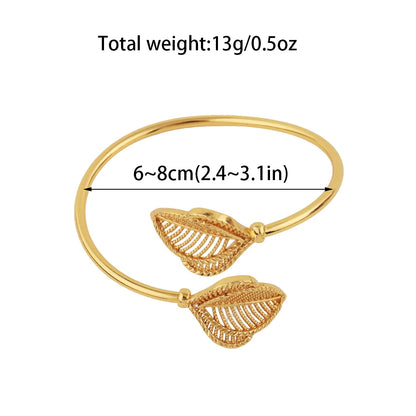 New Cuff Bracelet For Women Party Dubai Leaf Shape Bangles  Color Bangles Jewelry Accessories For Party Anniversary Gift