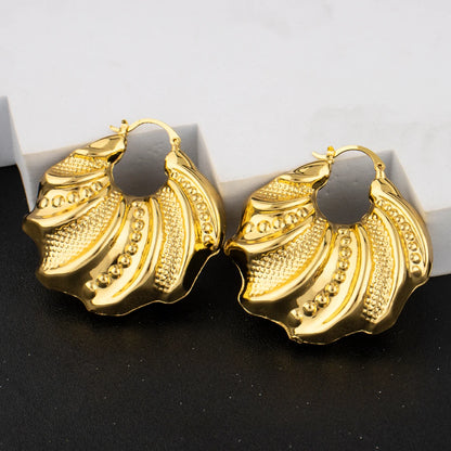 Exaggerated  Gold Color  Fashion Trend Chunky Hoop Earrings for Women free shipping halloween Charm African Wedding Party