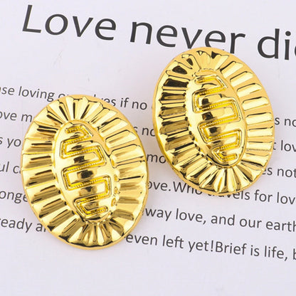 gold jewelry sets for woman Elliptical Bangle Ring necklace and earrings set Trendy Sets Gift For African Party Wedding