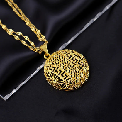 Dubai 24K Gold Plated Warped Geometry Necklace Earrings Jewelry Set For Women African Indian Nigeria Bridal Wedding Party Gift