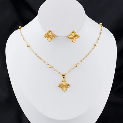 Romantic 2Pieces Jewelry Set Pendant Necklace Earrings Perfect for Women Brides Weddings Gifts and Girls' Birthdays