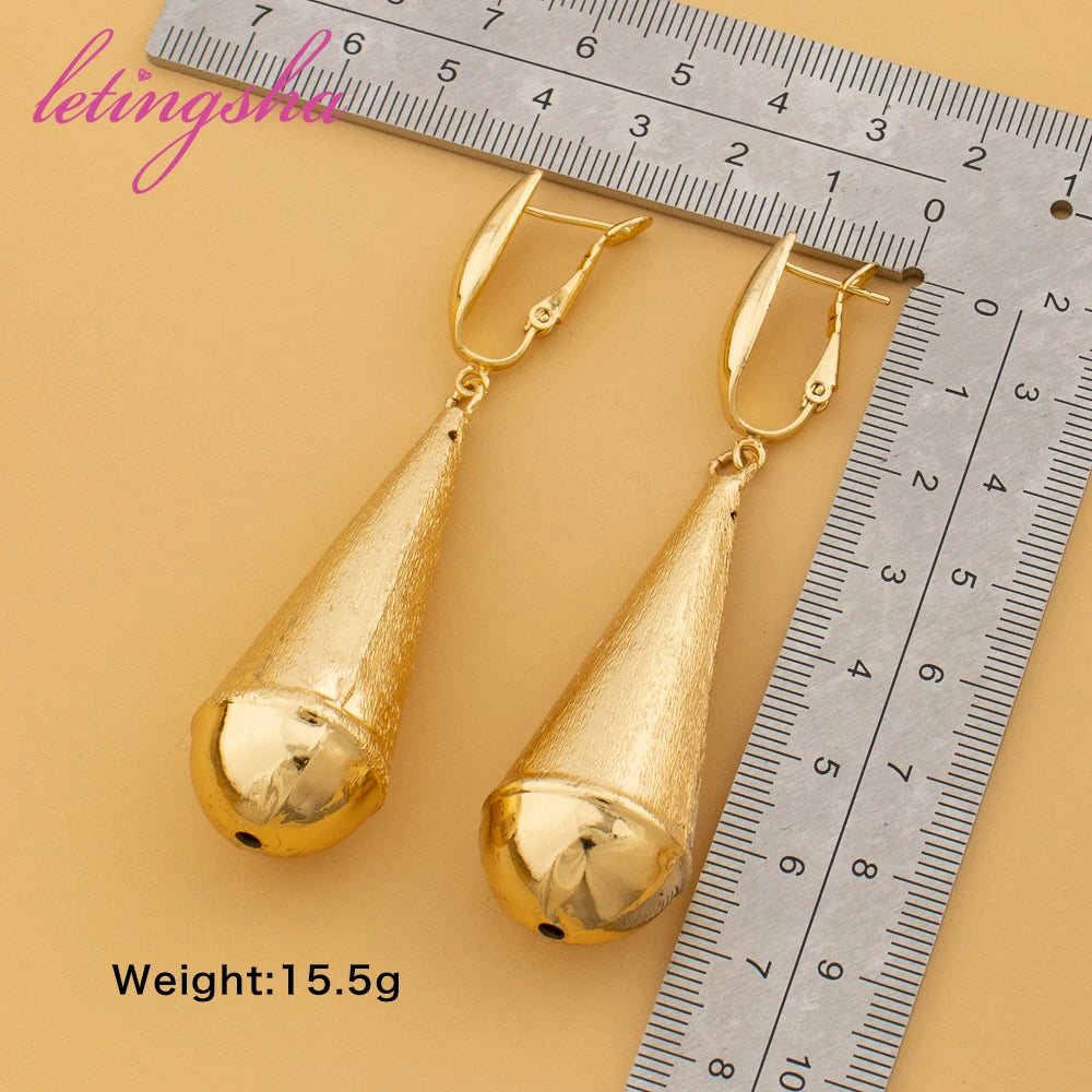 Large Drop Cross Earring for Women Girl Hollow Lightweight Hypoallergenic African Gold Plated Big Earrings Daily Wear Party Gift