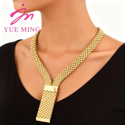 18k Gold Plated Jewelry Set for Women Luxury Wedding Italian Jewellery Bride Necklace Earring Bracelet African Jewelry Accessory