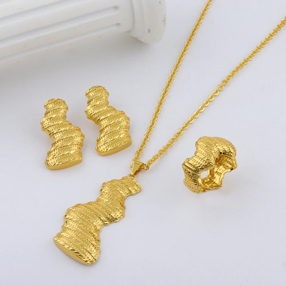 girls jewelry set dubai 24K gold Plated jewelry set for women Waterproof Beach Party Jewelry Summer back to school