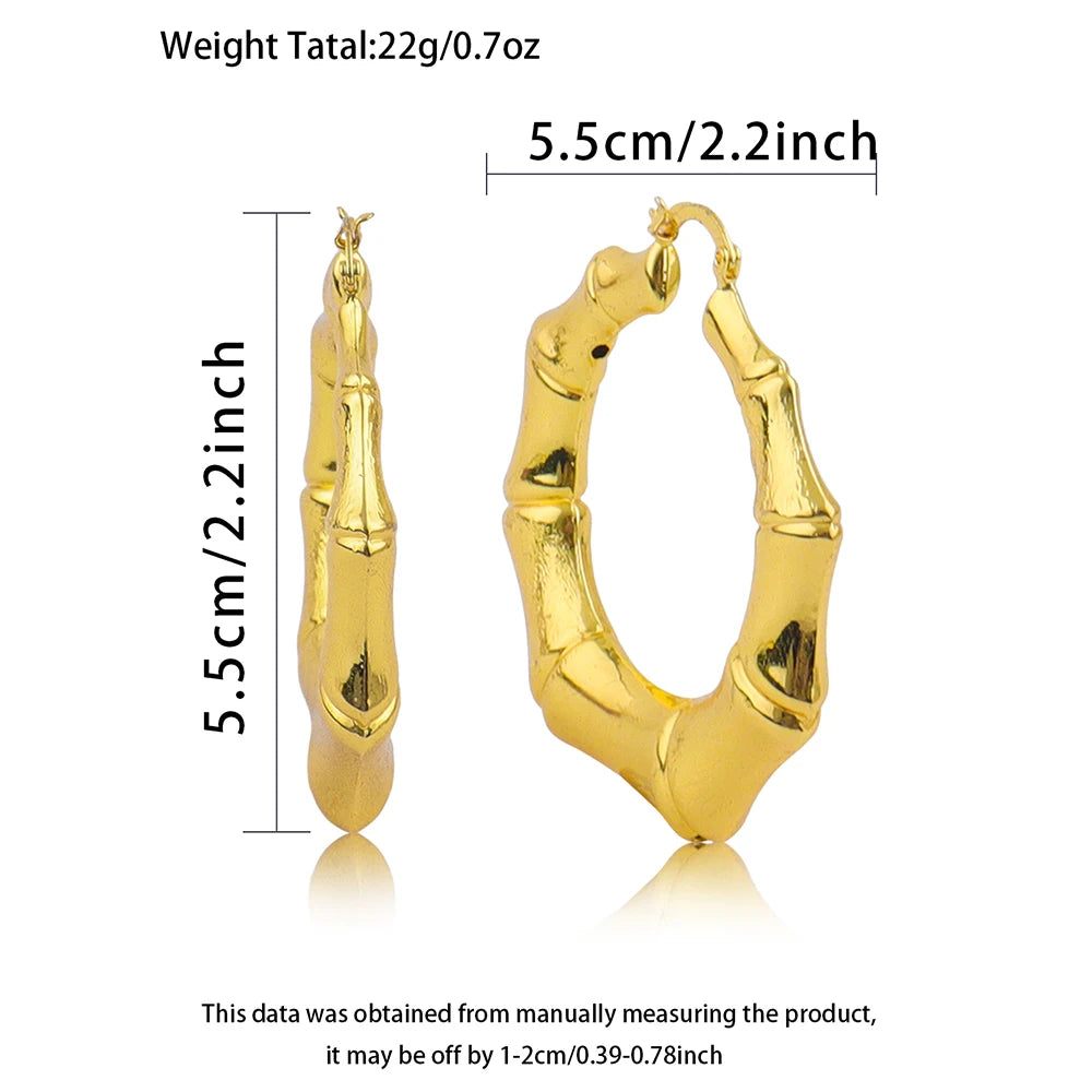 Stainless Steel Bamboo Joint Earrings Fashion Golden Plated Geometric Women's Earrings Engagement Wedding Jewelry Gifts