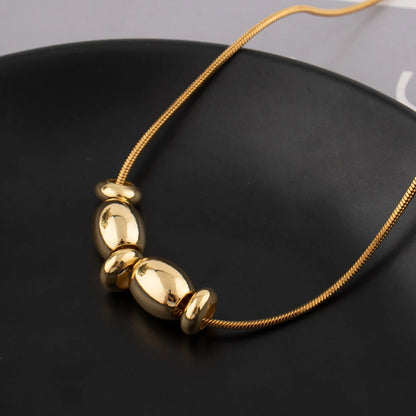 Brazil Gold Color Ball Beads Necklace Earrings For Women France Delicate Non-fading Jewelry Set For Party Graduation Gift