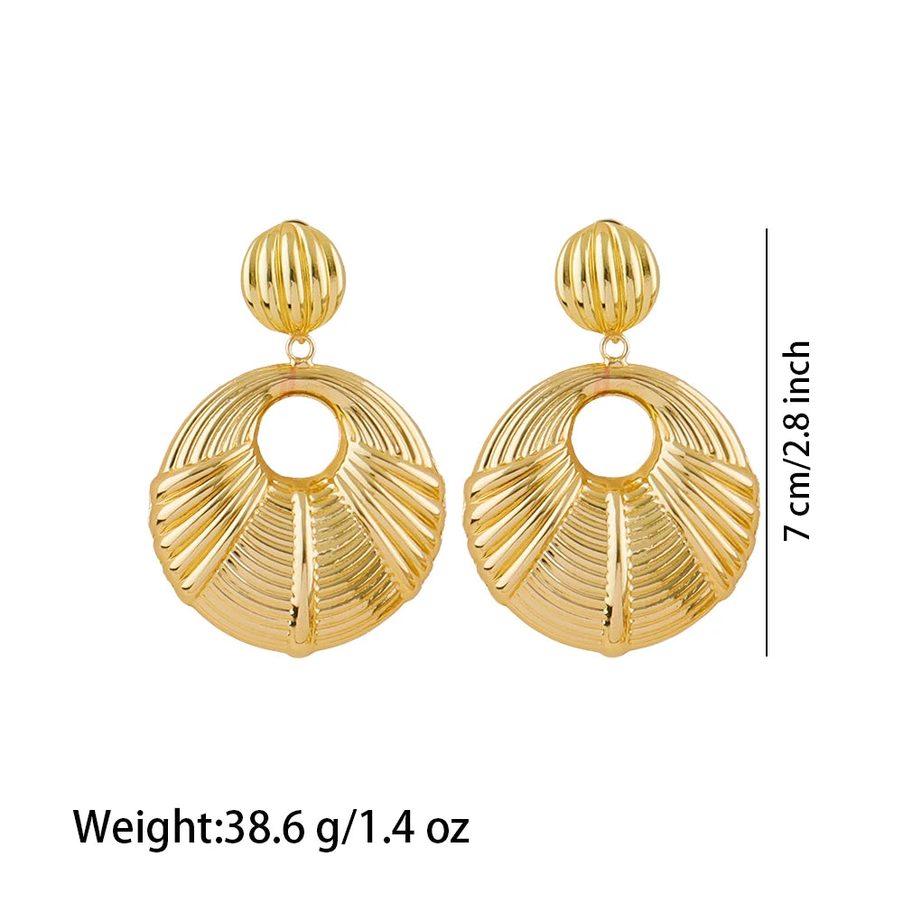 Dubai Luxury 18K Gold Plated Earrings African Hoop Earrings For Women Jewelry Sets Indian Nigerian Wedding Jewellery Party Gifts
