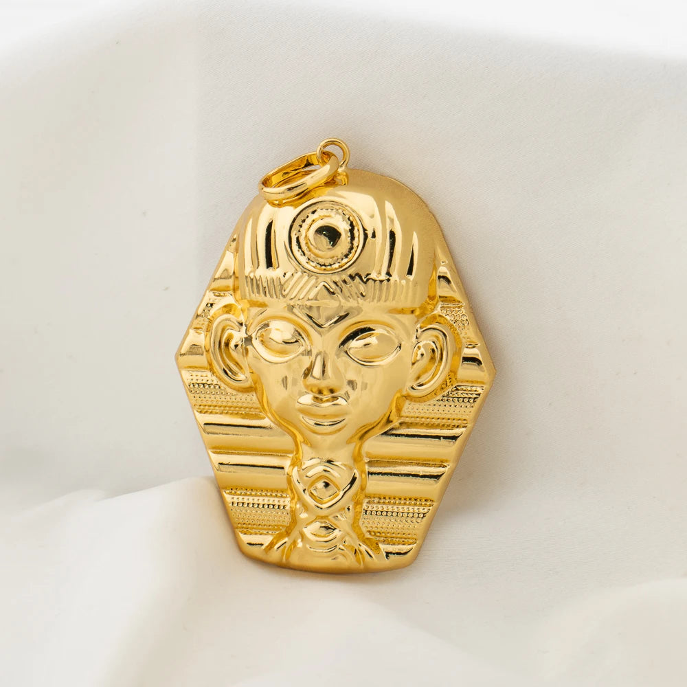 Pharaoh Pendant without Chain Gold Color Copper Jewelry for Wedding Party Engagement Gift Wholesale Men Women Amulet Jewellry