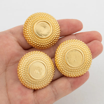 2pcs Jewelry Set For Women Double Round Flower Earrings and Ring Ladies Geometric Earring Holiday Party Gift Jewelry Accessories