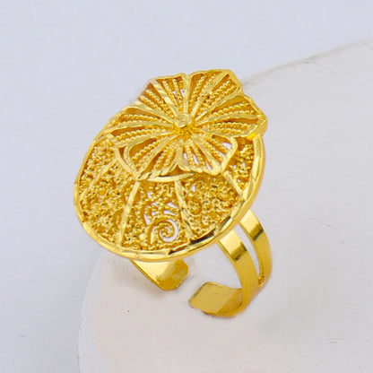 Fashion Gold Color Jewelry for Women Necklace Earrings Rings Set For Women Daily Wear Party Anniversary Gifts