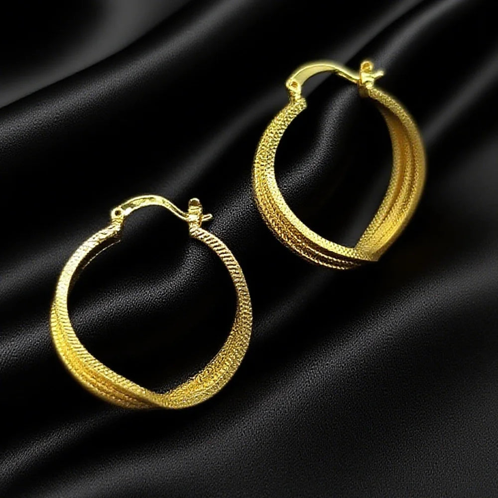 Stainless Steel Gold Color Geometric Metal Mesh Earrings Gold Plated Circle Earring For Women Girls New Trend Jewelry Gift