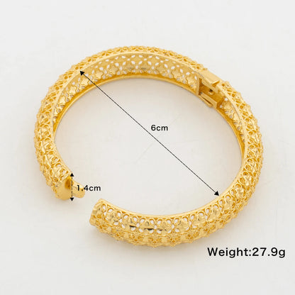 4pcs Random Bracelet Fashion Dubai Bridal Gold Color Round Bangles Ethiopian Luxury Hand Charm Jewelry for Wedding Party Gift