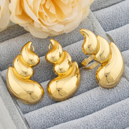 Earrings African Ring Dubai 18K Gold Plated Newest Jewelry Set Party Gift Luxury  Set for Women Lady Jewelry Fashion Set