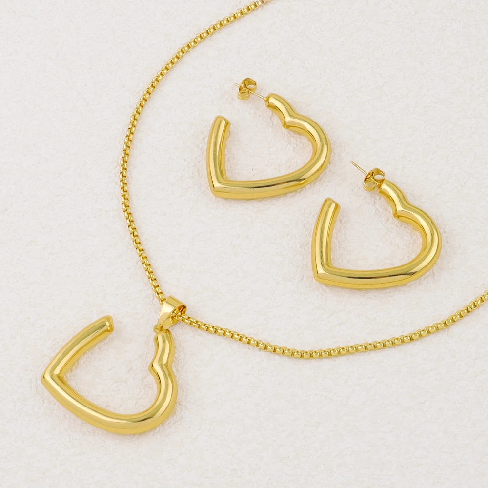 French Gold Plated Weaving Women's Jewelry Set - Necklace Chain Charms Earrings for Classic Daily Wear Date Party Wedding Gift