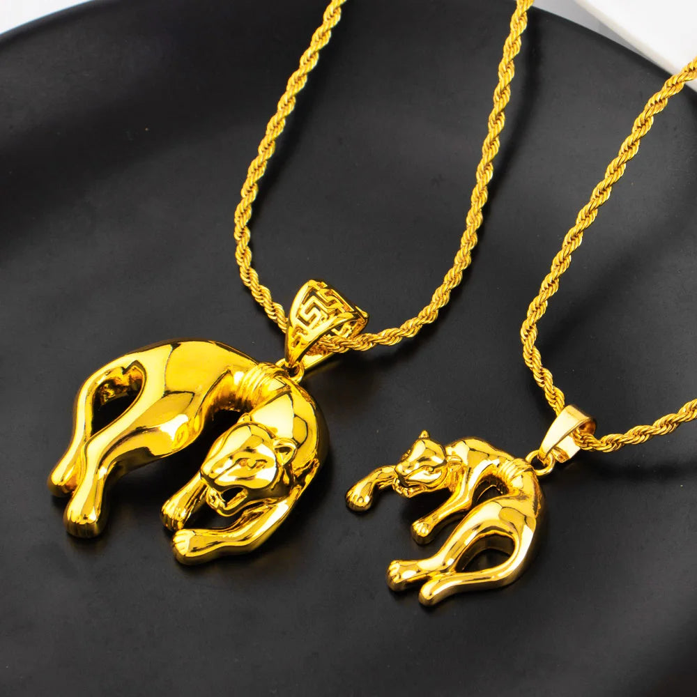 Gold Color Fashion Lion Water droplet Shape Pendant for Necklaces Copper Gold Plated Jewelry Accessories Wholesale