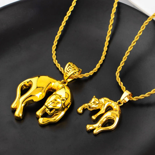 Gold Color Fashion Lion Water droplet Shape Pendant for Necklaces Copper Gold Plated Jewelry Accessories Wholesale
