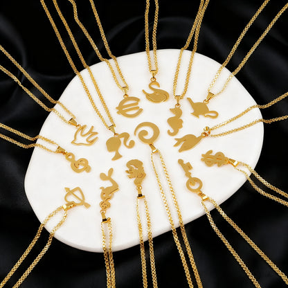 luxury stainless gold letter necklace for women high quality stainless steel Minimalist letters for necklace Daily wear Gift