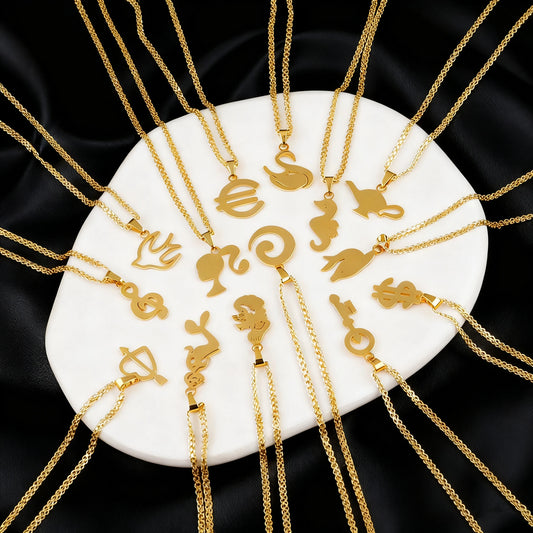 luxury stainless gold letter necklace for women high quality stainless steel Minimalist letters for necklace Daily wear Gift