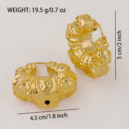 Fashion African Big Earrings Jewelry Sets Gold Color Twisted Exaggerated Irregular Earrings For Wedding Party Trendy Gifts